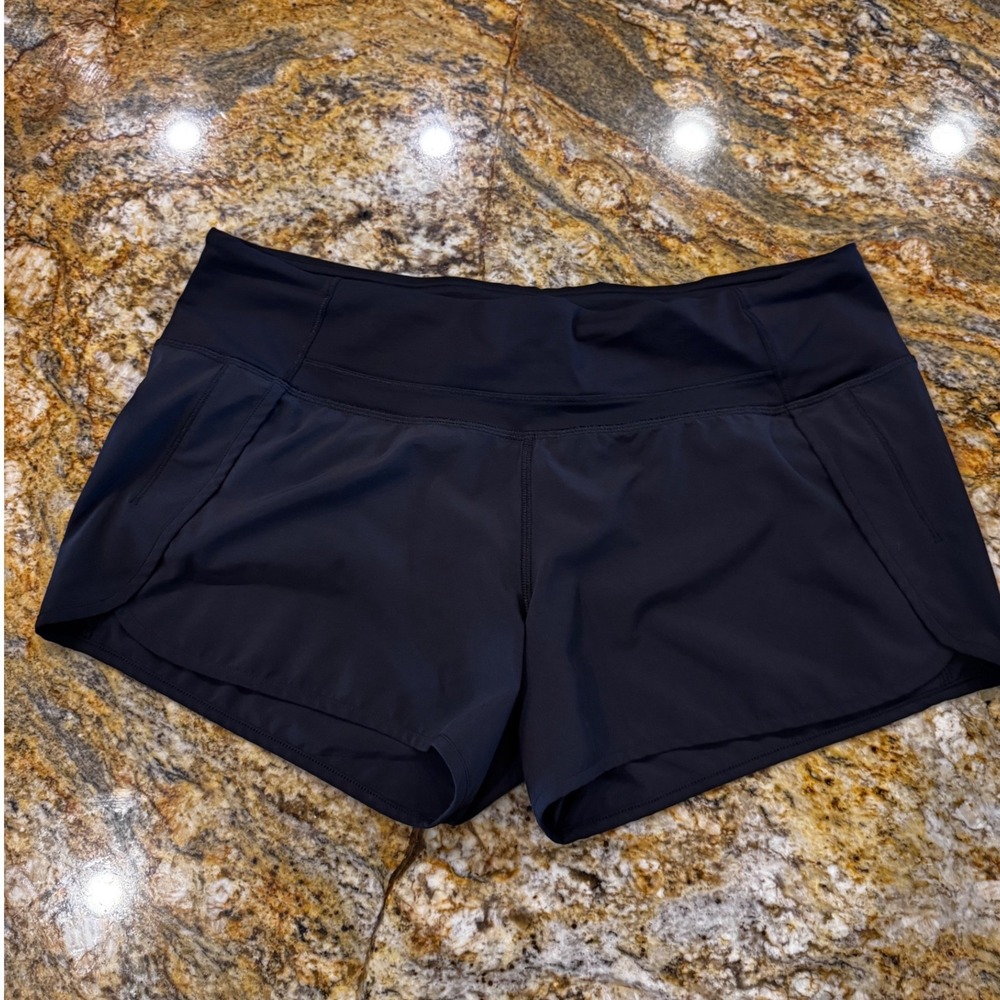 Lululemon Run Times Short 4-Way Stretch 4-inch Inseam Black Size 10 W7A03S